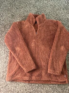 Eddie Bauer Rust Teddy Fleece Pullover